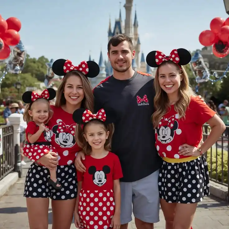Happy family enjoying a magical day at Disneyland Paris