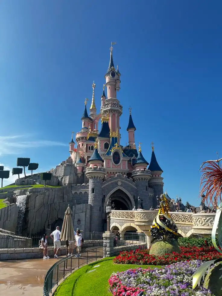 Sleeping Beauty Castle at Disneyland Paris during the July 2026 heatwave